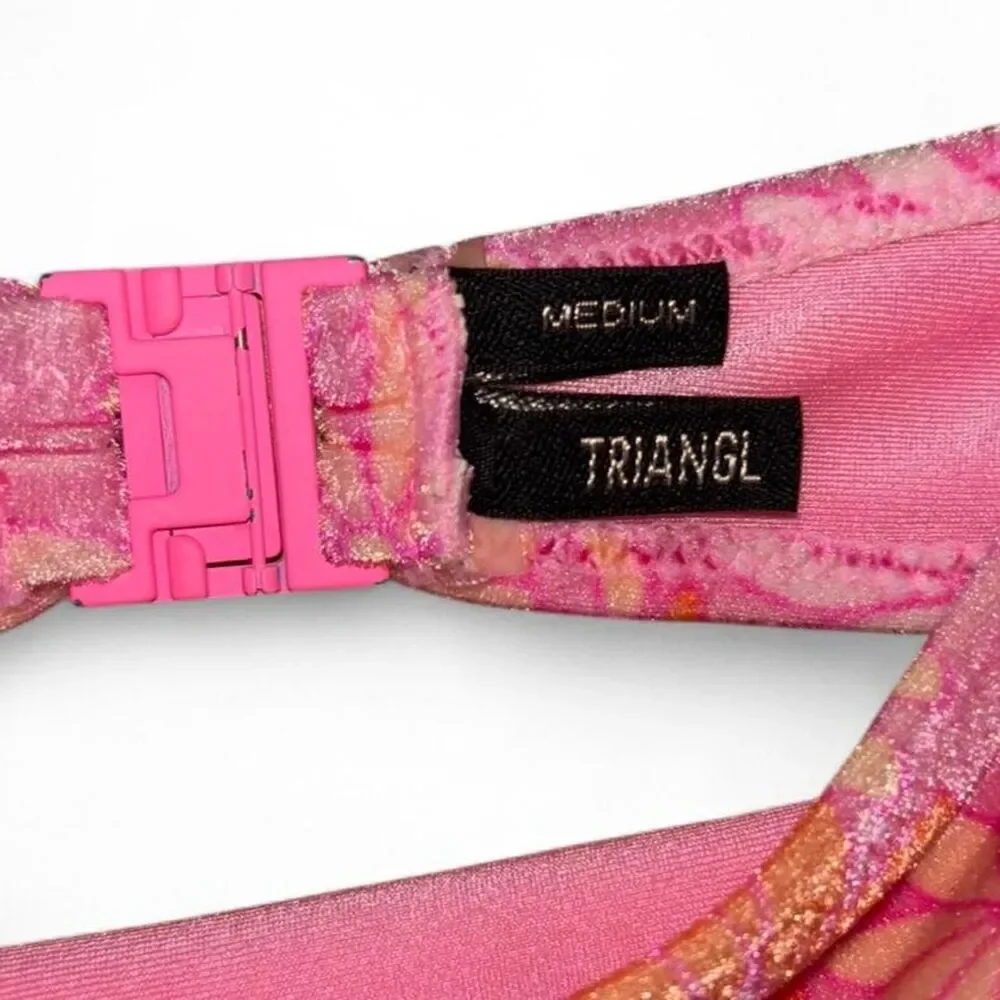 Triangl Women's Pink Velour Bikini Top